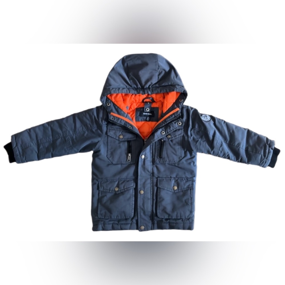 DIESEL boys down filled Grey winter Jacket size youth small 8 10/10